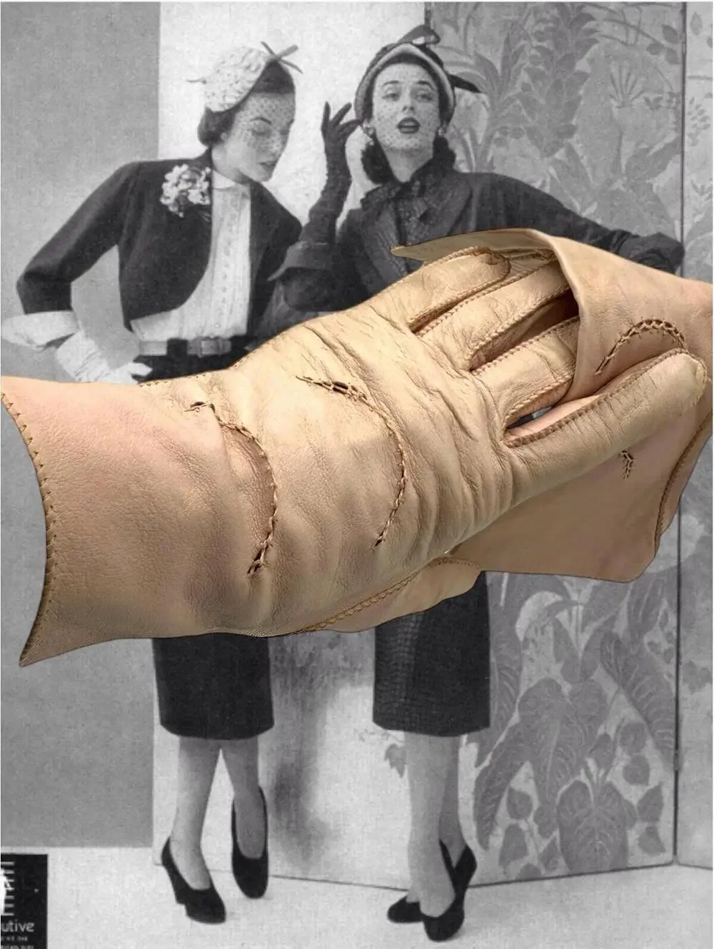 60s Carlee Vintage Kidskin Gloves: Pink Leather, Over-the-Wrist, Size 6 1/2